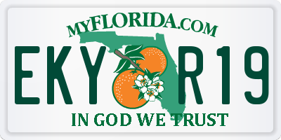 FL license plate EKYR19