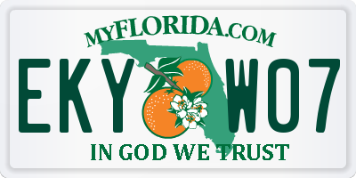 FL license plate EKYW07