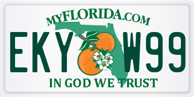 FL license plate EKYW99