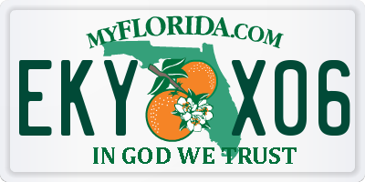 FL license plate EKYX06