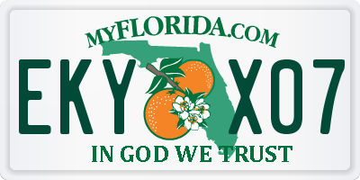 FL license plate EKYX07