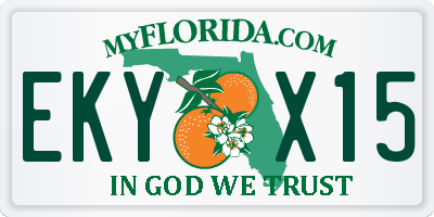 FL license plate EKYX15