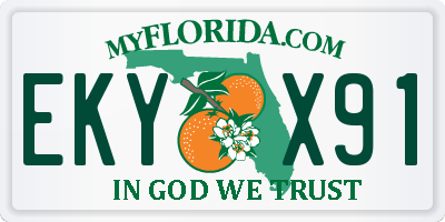 FL license plate EKYX91