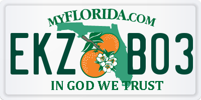 FL license plate EKZB03