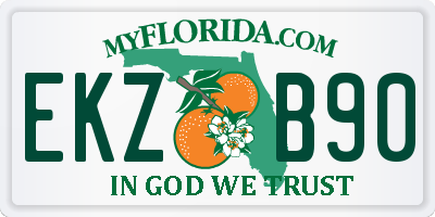 FL license plate EKZB90