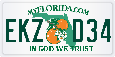 FL license plate EKZD34