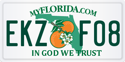 FL license plate EKZF08