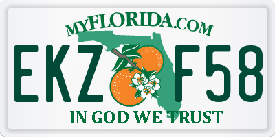 FL license plate EKZF58