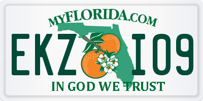 FL license plate EKZI09