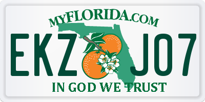 FL license plate EKZJ07