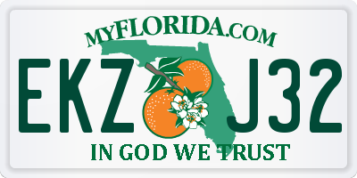 FL license plate EKZJ32
