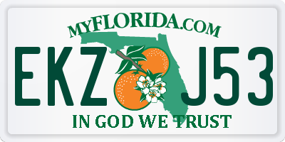 FL license plate EKZJ53
