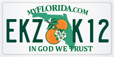 FL license plate EKZK12