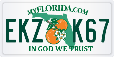 FL license plate EKZK67