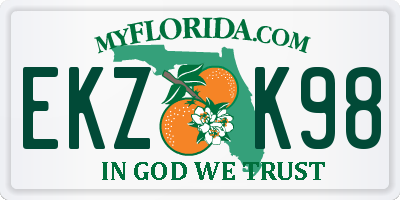 FL license plate EKZK98