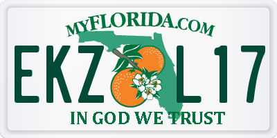 FL license plate EKZL17