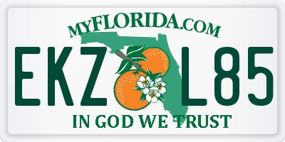 FL license plate EKZL85