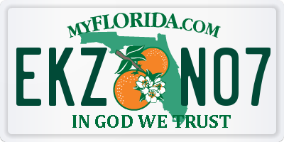 FL license plate EKZN07