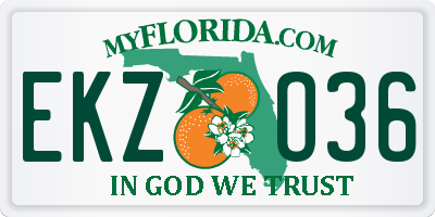 FL license plate EKZO36