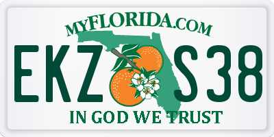 FL license plate EKZS38
