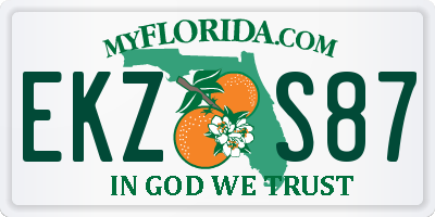 FL license plate EKZS87