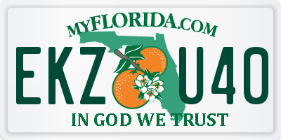 FL license plate EKZU40