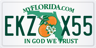 FL license plate EKZX55