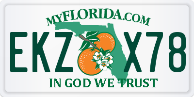 FL license plate EKZX78