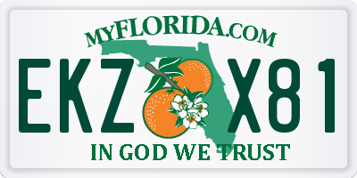 FL license plate EKZX81
