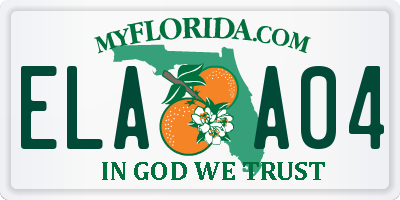 FL license plate ELAA04
