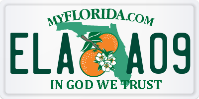 FL license plate ELAA09