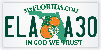 FL license plate ELAA30