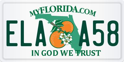 FL license plate ELAA58