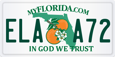 FL license plate ELAA72