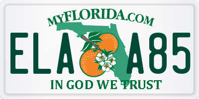 FL license plate ELAA85