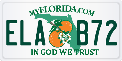 FL license plate ELAB72
