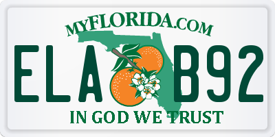 FL license plate ELAB92