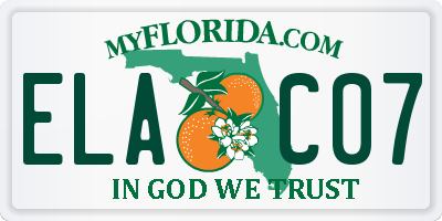 FL license plate ELAC07