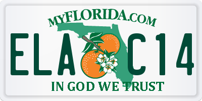 FL license plate ELAC14