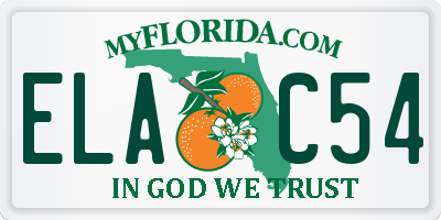 FL license plate ELAC54