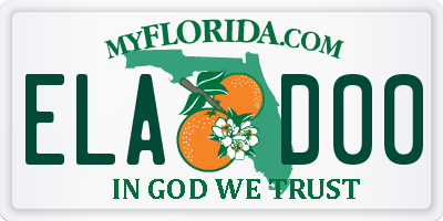 FL license plate ELAD00