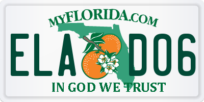 FL license plate ELAD06