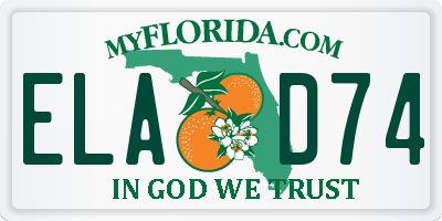 FL license plate ELAD74