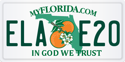 FL license plate ELAE20