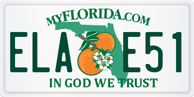 FL license plate ELAE51