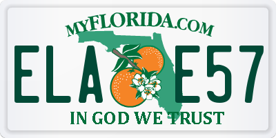 FL license plate ELAE57