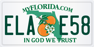 FL license plate ELAE58