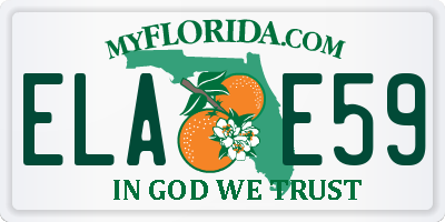 FL license plate ELAE59
