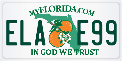 FL license plate ELAE99
