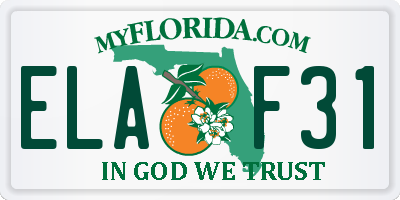 FL license plate ELAF31